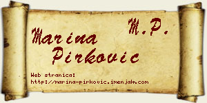 Marina Pirković vizit kartica